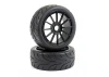Fastrax 1:8 Buggy Arrow Treaded Tyres - Mounted On 12 Spoke Black 17mm Hex Wheels (2)