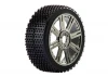 Fastrax 1:8 Cuboid Tyres Mounted on Black Chrome Wheels (2)