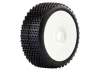 Fastrax 1:8 Cuboid Tyres Mounted on Dished White Wheels (2)