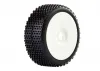 Fastrax 1:8 Cuboid Tyres Mounted on Dished White Wheels (2)