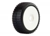 Fastrax 1:8 Cuboid Tyres Mounted on Dished White Wheels (2)