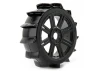 Fastrax 1:8 Paddle Tyres Mounted On 8 Spoke Black 17mm Hex Wheels - 1 Pair