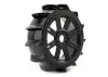 Fastrax 1:8 Paddle Tyres Mounted On 8 Spoke Black 17mm Hex Wheels - 1 Pair