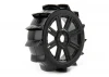 Fastrax 1:8 Paddle Tyres Mounted On 8 Spoke Black 17mm Hex Wheels - 1 Pair