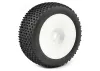 Fastrax X-Block 1:8 Truggy Tyres Mounted on White Dished Zero Offset Wheels (2)	