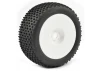 Fastrax X-Block 1:8 Truggy Tyres Mounted on White Dished Zero Offset Wheels (2)	