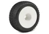 Fastrax X-Block 1:8 Truggy Tyres Mounted on White Dished 1/2 Inch Offset Wheels (2)