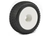 Fastrax X-Block 1:8 Truggy Tyres Mounted on White Dished 1/2 Inch Offset Wheels (2)