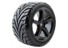 Fastrax 1:8 Truggy Eagle Tyres Mounted on 5 Spoke Black Zero Offset Wheels (2)