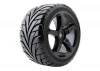 Fastrax 1:8 Truggy Eagle Tyres Mounted on 5 Spoke Black Zero Offset Wheels (2)