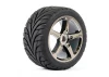 Fastrax 1:8 Truggy Eagle Tyres Mounted on 5 Spoke Black Chrome Zero Offset Wheels (2)