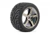 Fastrax 1:8 Truggy Eagle Tyres Mounted on 5 Spoke Black Chrome Zero Offset Wheels (2)