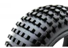 Fastrax 1:8 Truggy Rock Tyres Mounted on 5 Spoke Black Zero Offset Wheels (2)