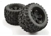 Fastrax Jigsaw 1:8 MT Tyres Mounted on Spoked Black Half Inch Offset Wheels (2)