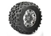 Fastrax Stinger 1:8 MT Tyres Mounted on Spoked Chrome Half Inch Offset Wheels (2)