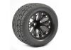 Fastrax 1:10 MT Eagle Mounted on 6-Spoke Black 12mm Hex 1/2 Inch Offset Wheels (1 Pair)