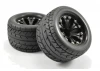 Fastrax 1:10 MT Eagle Mounted on 6-Spoke Black 12mm Hex 1/2 Inch Offset Wheels (1 Pair)