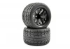 Fastrax 1:10 MT Eagle Mounted on 6-Spoke Black 12mm Hex 1/2 Inch Offset Wheels (1 Pair)