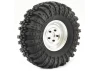 Fastrax 118mm OD Crawler Swamper Tyres on 1.9 Scale Silver Wheels (2)