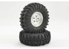 Fastrax 118mm OD Crawler Swamper Tyres on 1.9 Scale Silver Wheels (2)