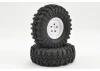 Fastrax 118mm OD Crawler Swamper Tyres on 1.9 Scale White Wheels (2)