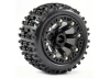 Fastrax 1:16 Jigsaw Tyres Mounted on Black 8SP 12mm Hex Wheels
