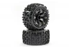 Fastrax 1:16 Jigsaw Tyres Mounted on Black 8SP 12mm Hex Wheels