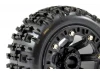 Fastrax 1:16 Jigsaw Tyres Mounted on Black 8SP 12mm Hex Wheels