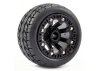Fastrax 1:16 Eagle Tyres Mounted on Black 8SP 12mm Hex Wheels (2)