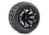 Fastrax 1:16 Eagle Tyres Mounted on Black 8SP 12mm Hex Wheels (2)