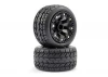 Fastrax 1:16 Eagle Tyres Mounted on Black 8SP 12mm Hex Wheels (2)