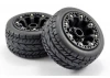 Fastrax 1:16 Eagle Tyres Mounted on Black 8SP 12mm Hex Wheels (2)