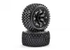 Fastrax 1:16 Stinger Tyres Mounted on Black 8SP 12mm Hex Wheels