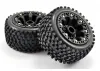 Fastrax 1:16 Stinger Tyres Mounted on Black 8SP 12mm Hex Wheels