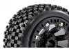 Fastrax 1:16 Stinger Tyres Mounted on Black 8SP 12mm Hex Wheels