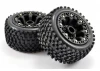 Fastrax 1:16 Stinger Tyres Mounted on Black 8SP 12mm Hex Wheels