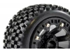 Fastrax 1:16 Stinger Tyres Mounted on Black 8SP 12mm Hex Wheels