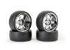 Fastrax Drift D1 Tyres Mounted on 3mm Offset 6 Spoke Black Chrome Wheels (4)