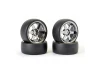 Fastrax Drift D1 Tyres Mounted on 3mm Offset 6 Spoke Black Chrome Wheels (4)