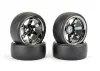 Fastrax Drift D1 Tyres Mounted on 9mm Offset 6 Spoke Black Chrome Wheels (4)