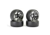 Fastrax Drift D1 Tyres Mounted on 9mm Offset 6 Spoke Black Chrome Wheels (4)