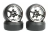 Fastrax 1:10 (4) Drift D3 Tyre With 9mm 6-Spoke Wheel - Black Chrome