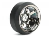 Fastrax 1:10 (4) Drift D3 Tyre With 9mm 6-Spoke Wheel - Black Chrome