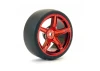 Fastrax Drift D1 Tyres Mounted on 3mm Offset 6 Spoke Metallic Red Wheels (4)