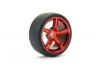 Fastrax Drift D1 Tyres Mounted on 3mm Offset 6 Spoke Metallic Red Wheels (4)