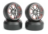 Fastrax 1:10 (4) Drift D3 Tyre With 3mm 10-Spoke Wheel-Graphite
