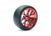 Fastrax 1:10 (4) Drift D1 Tyre W/3mm 14-Spoke Wheel - Met Red
