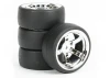Fastrax Drift D1 Tyres Mounted on 9mm Offset 5 Spoke Chrome Wheels (4)