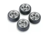 Fastrax Drift D1 Tyres Mounted on 9mm Offset 5 Spoke Chrome Wheels (4)