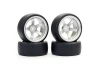 Fastrax Drift D1 Tyres Mounted on 9mm Offset 5 Spoke Satin Silver Wheels (4)